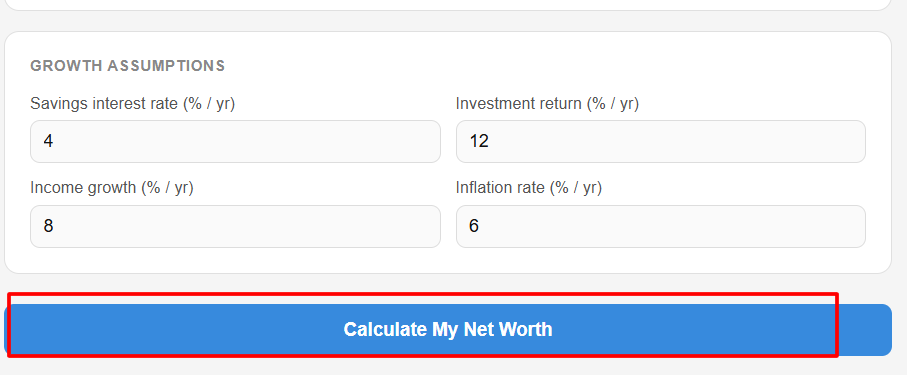 Calculate My Net Worth