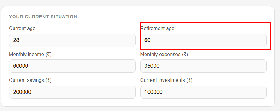 Enter Your Retirement Age